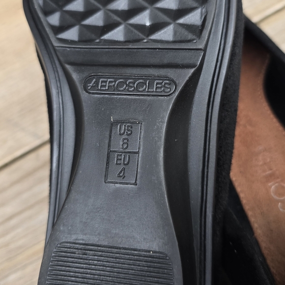 AEROSOLES NEW!! Black Suede, Sqaure Toe, Comfort, Wedge Loafer WMS 6M - Picture 14 of 16